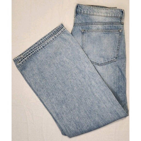 Forever 21 Baggy Flare Wide Leg Skater Jeans 30 Light Wash Denim 100% Cotton - Picture 1 of 12